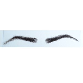 AIRAO Swiss Lace Base Human Hair Eyebrows 1 Pair Style 5#1B(Natural Black Color)