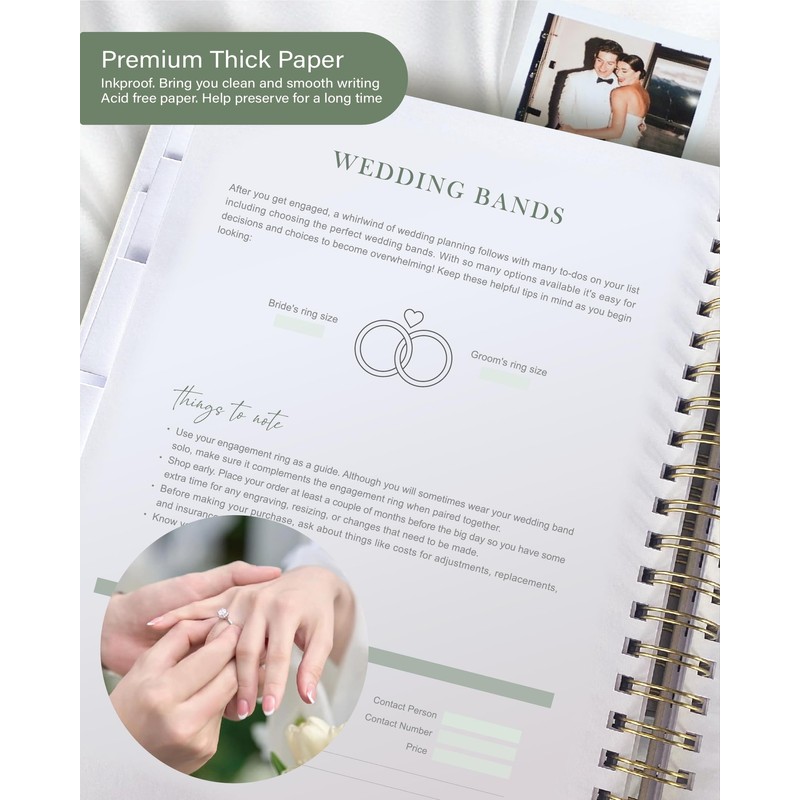 Wedding Planner Book and Organizer, Elegant Linen Cover Wedding Planning