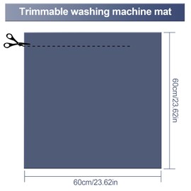Washing Machine Cover, 60 x 60 cm, Washing Machine Cover, Can Be Cut, Non-Slip, for Washing Ashes, Fridge, Kitchen (Dark Blue)