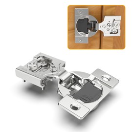 Chibery 2 Pack 3/8" Overlay 4D Soft Close Concealed Hinges for Face Frame Door, Adjustable Closing Speed, Smooth Slow Self Close Hinges, Satin Nickel, 105° Open Angle Stainless Steel Cabinet Hinges