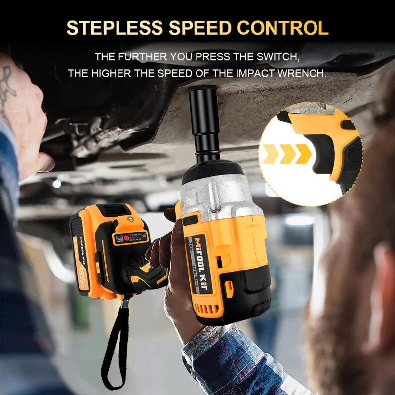 MITOOL KIT 600Nm Cordless Impact Wrench Gun 1/2'' Brushless High