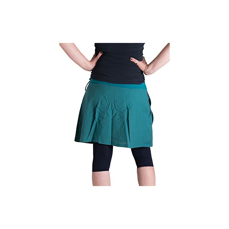 Vishes - Alternative Clothing - Embroidered Cotton Skirt with Flowers,