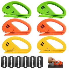 HAYGEM Pack of 6 PVC Wrapping Paper Cutters, Foil Cutter with Sharp Blade, Sliding Gift Wrap Cutter, Suitable for Cutting Paper, Foil, Non-Woven Fabrics and Other Products