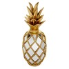 Deco 79 Glass Fruit Pineapple Sculpture with Mirror Accents, 5"