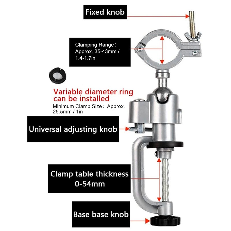 QANYEGN Desktop Electric Drill Stand, Workbench Universal Drilling Clamp, Universal