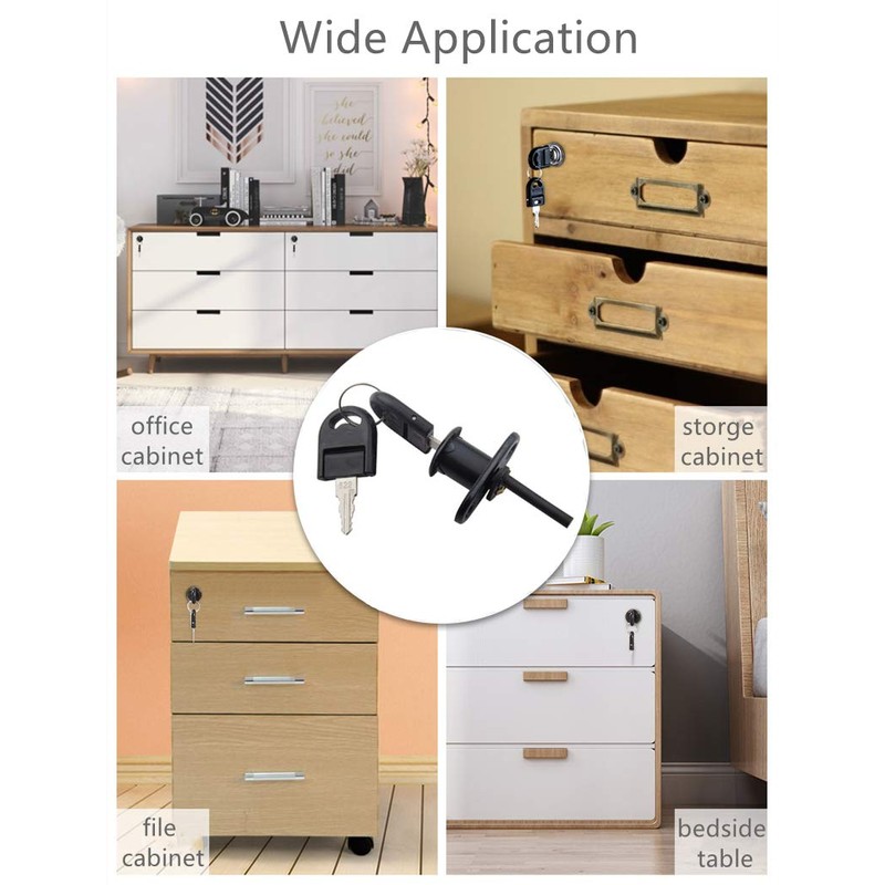 HOWDIA 4 Pcs - Zinc Alloy Drawer Lock Desk Wardrobe