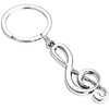 PSL Silver Music Note Charm Pendant Keychain Key Ring Gift for Musician