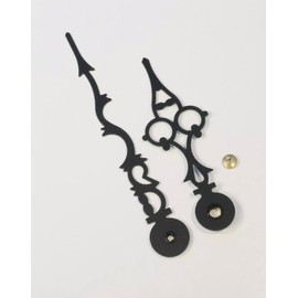 Howard Miller Grandfather Clock Hands 4 Inch Serpentine Style Black with Brass Nut Mechanical Movement Clock Parts Repair Tools