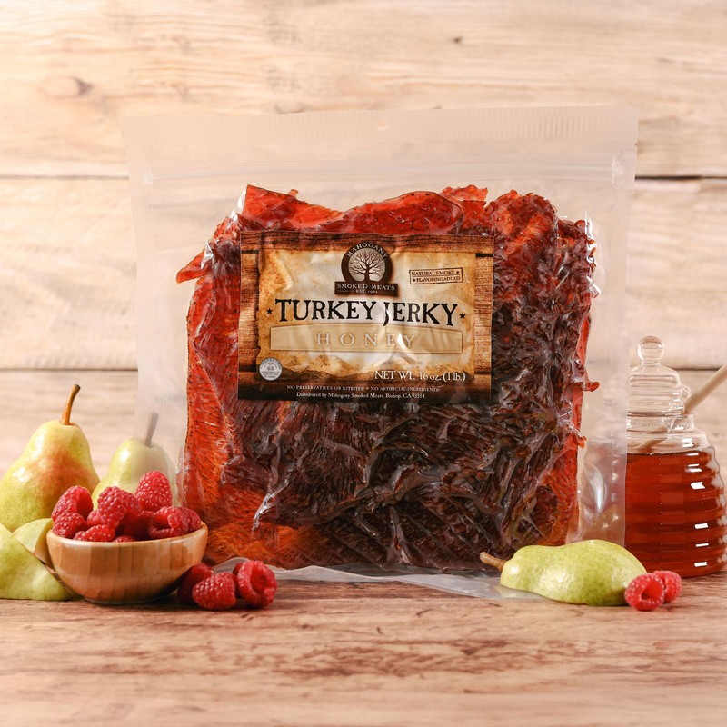 Mahogany Smoked Meats: Honey Turkey Jerky - 16oz