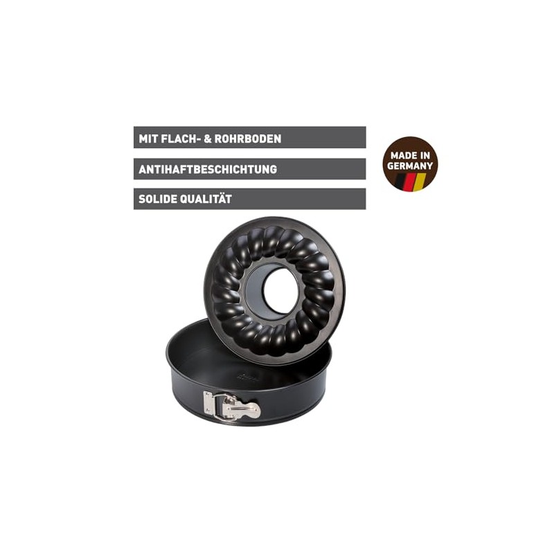 Kaiser "Classic" 2-Base Springform Pan, Black, 26 cm