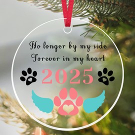 Pet Memorial Ornament Memorial Gifts for Loss of Dog Bereavement Gifts for The Loss of Pet Condolence Grieving Remembrance Gift in Memory of Dog Cat Christmas Tree Decorations Ornament Gift
