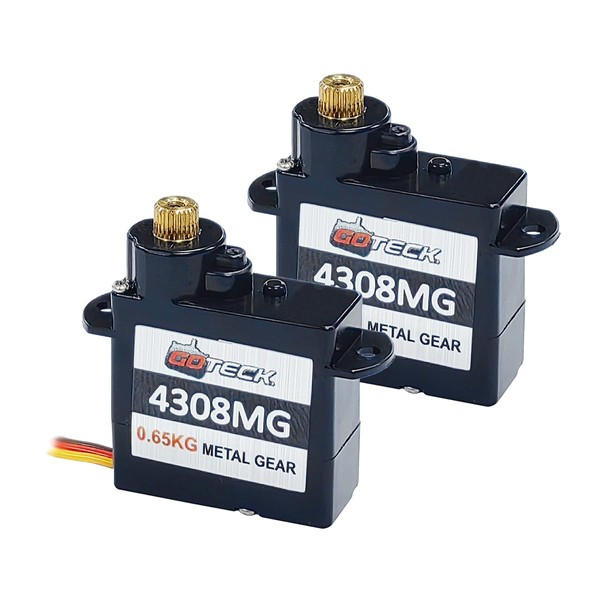 GOTECK 2PCS 4.3g Mini Servo, Micro Full Metal Gear Digital