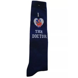 BBC NEW SEALED BBC Doctor Who 2009 Unisex Dark Blue Knee High Socks I LoveThe Doctor