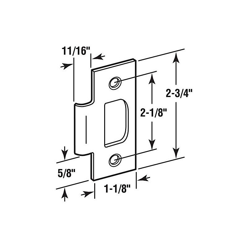 Prime-Line E 2284 Stainless Steel Standard T-strike Door Strike Plate,