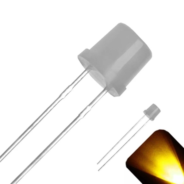 Lighthouse LEDs 50 x 5mm Diffused Flat Top Frosted Milky