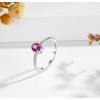 Stacking July Birthstone Ring for Women: S925 Sterling Silver Rose