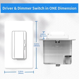 Dimmer and Driver Switch in ONE, 120W(60W*2) ON/Off Driver+dimmer 2 in1 Output Voltage: 12V +/-0.5V, UL,FCC,CE Class 2 Driver+dimmer Switch 2 in 1, Small Mini Driver+dimmer 2in1 UL Listed, Class 2