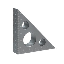 T Tulead 45 Degree Aluminum Alloy Ruler Triangle Woodworking Square Machinist Carpenter Measuring Ruler Silver