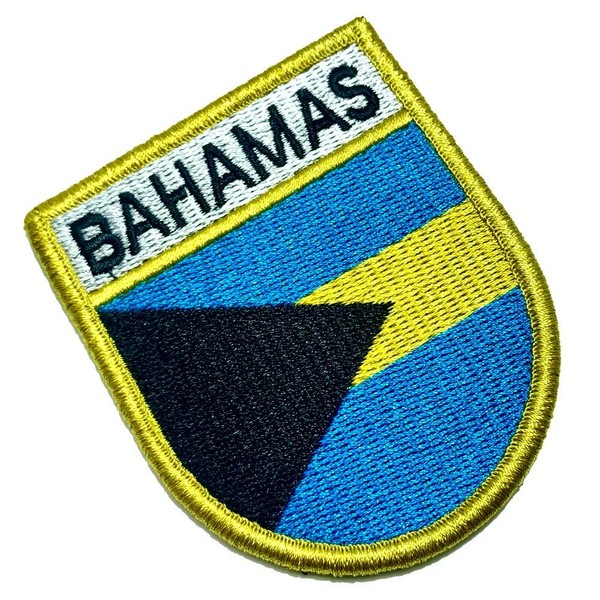 BP0208EV 01 BR44 Bahamas Country Country Flag Embroidered Patch Gold
