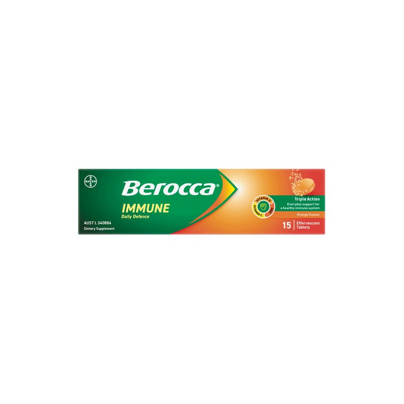 Berocca Immune Daily Defence Vitamin C, D and Zinc, Orange