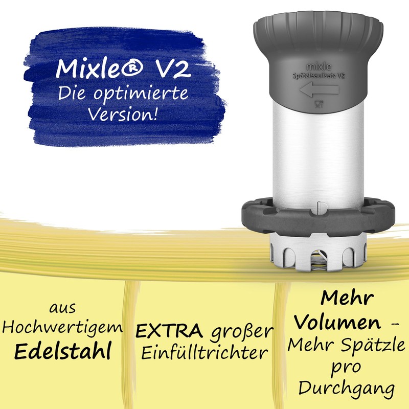 Mixle Spaetzle Attachment V2, Improved Version, Compatible with Thermomix TM6,