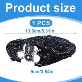 EIHI 1 Piece Black Beret Hat, Cat Hat, Cat Clothing, Costume for Cats, Dog Costume, with Flowers Headpiece for Cats, Puppies, Pet Materials