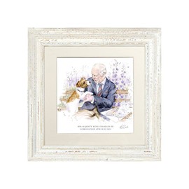 Wrendale Designs Framed Picture King Charles III and Jack Russell (White)
