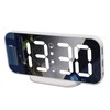 LED Mirror Electronic Clock Adjustable Brightness 6.7 Inch HD Digital