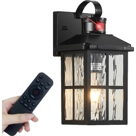 YJXGDIL Porch Lights Outdoor with Remote Control: Motion Sensor Exterior Lighting Fixtures Intelligent 4 Lighting Modes Outdoor Wall Lights Sconce Lights for House Patio Front Door Garage