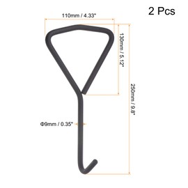 HARFINGTON 2pcs 31.5" Manhole Hook Versatile Manhole Cover Lifter Heavy Loading Carbon Steel Lid Puller with Rotated Handle for Manhole Covers & Storm Drain Cover, Black