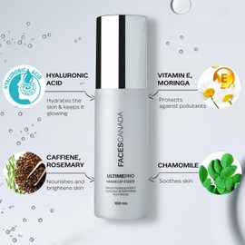 FACESCANADA Ultime Pro Makeup Fixer | Long Lasting Setting Spray | Hydrating & Refreshing Facial Mist with Hyaluronic Acid | Lightweight & Non Sticky | 3.38 Fl Oz (100ml)