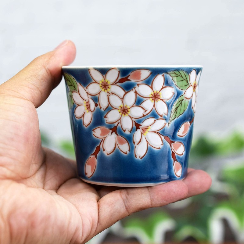 Sobachoko Stylish Kutani Ware Soba Bookuchi Soba Sakura Pottery Japanese