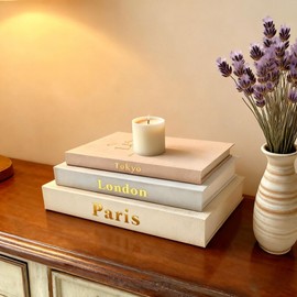 GORDEPENT - Libros decorativos, cajas de lino, 3 piezas en un juego, crea un ambiente de vida, como mesas de café, mesas de té, estanterías, libros falsos para decoración del hogar, controles remotos