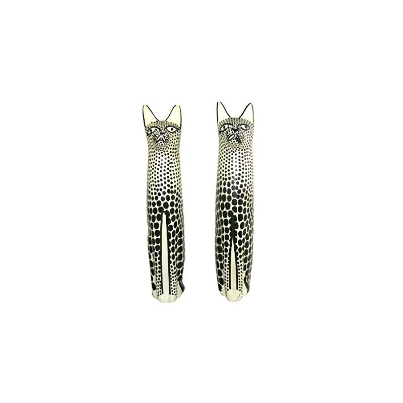The Friendly Trading Co Tall Pair Spotted Cats Sculpture in