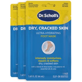 Dr. Scholl's Ultra Hydrating Foot Peel Mask 3pk, Intensely Moisturizes Repairs and Softens Rough Dry skin with Urea, 3 Count