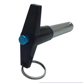 Almencla Stainless Steel Quick- Locking Pin, Push Button, 1/4 inch 6mm Diameter - Black, 50mm