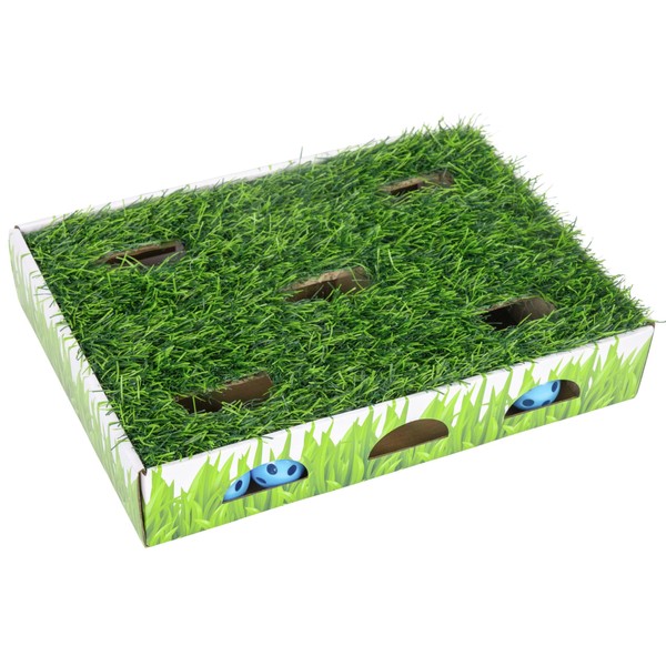 Catstages Grass Patch Hunting Box Interactive Bat & Swat Game