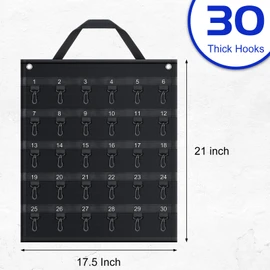Oudain Rollable Key Case 30 Keys Roll up Key Case Organizer for Professionals Flexible Black 1680D Oxford Cloth for Car Dealership, Estate Sales, Hotel Executives, Car Rental, 21 x 17.5 In