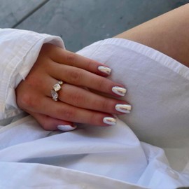 Mirror Metal Silver Press on Nails Short Square, Chrome Glazed Short Gel Nails Press on Bling Shiny Plating Nails Acrylic Nails Reusable Thick Fake Nails for Women Glue on Nails Short False Nails