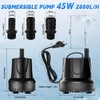 Mini Wasserpumpe (2800L/H, 45W) Teichpumpe/Brunnenpumpe/Aquarium Pumpe, Springbrunnenpumpe Maximale Sprühhöhe 2,8m,