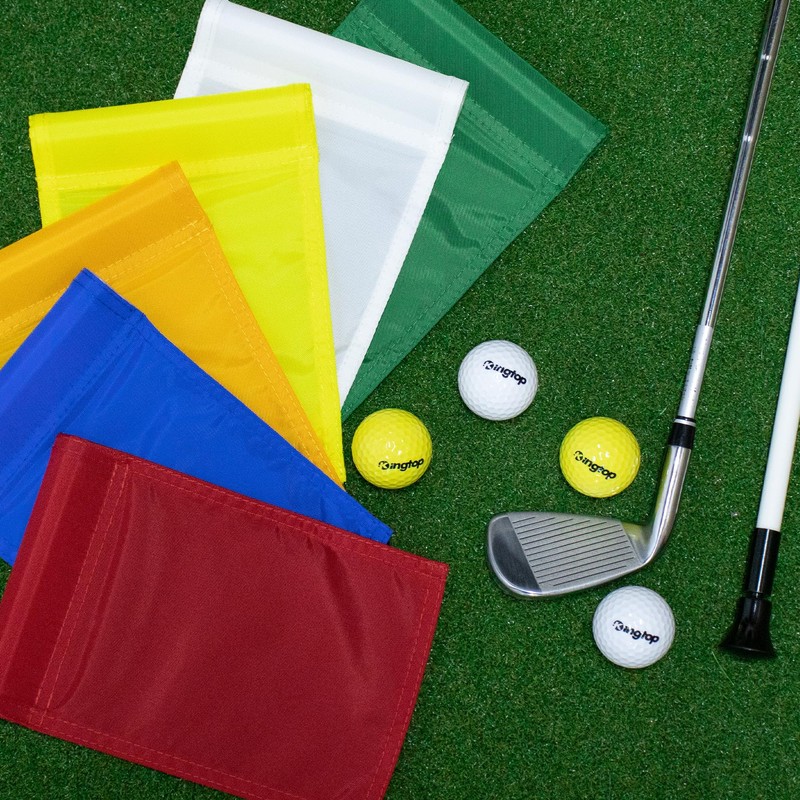 KINGTOP Golf Flag 8x6 Inch - Plain Red, 420D Nylon,