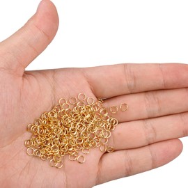 Jump Rings for Jewelry Making - 100Pcs 4mm 14K Gold Open Jump Rings, Jewelry Jump Rings，Accessories Repair and Craft Projects Making，Keychain Rings for Earring Necklace Bracelet DIY Craft Jewelry