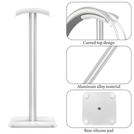 Musiin Headphone Stand – Aluminum Alloy Stable Headset Holder with Non-Slip Base, Universal Display Stand for Studio, Office, and Home (White)
