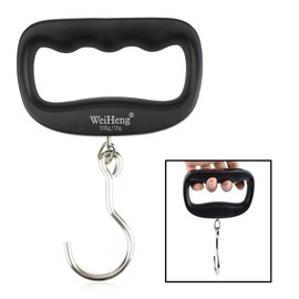 50kg/110lb Digital Luggage Scales with 4 Units (kg/g/lb/oz), Electronic Travel Hanging Scale with Backlit Display/Tare/Data Hold Function, Hook Shape, Black