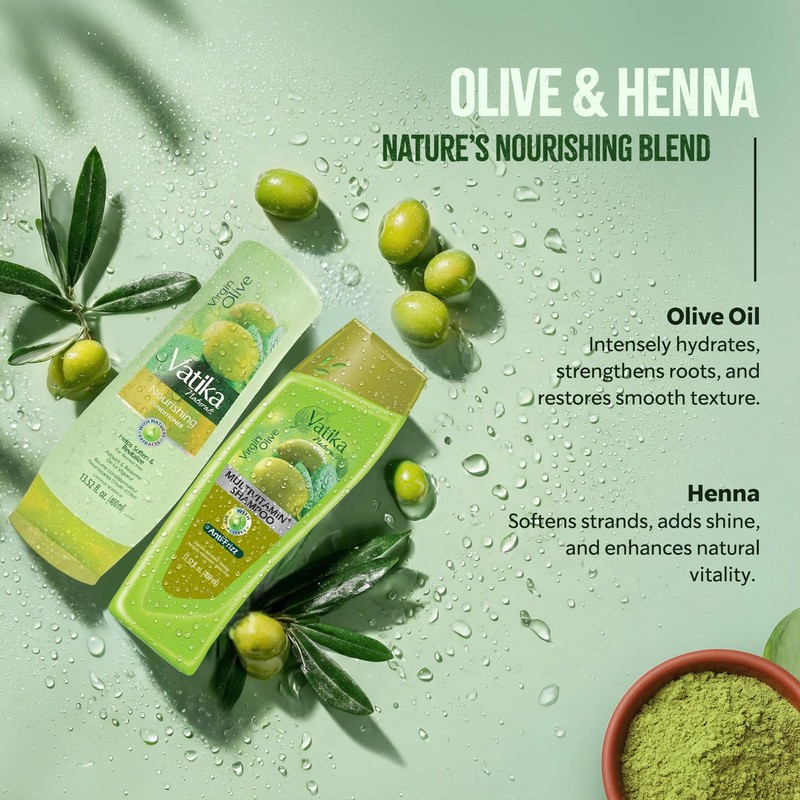 Vatika Naturals Olive Shampoo & Conditioner | Virgin Olive Oil