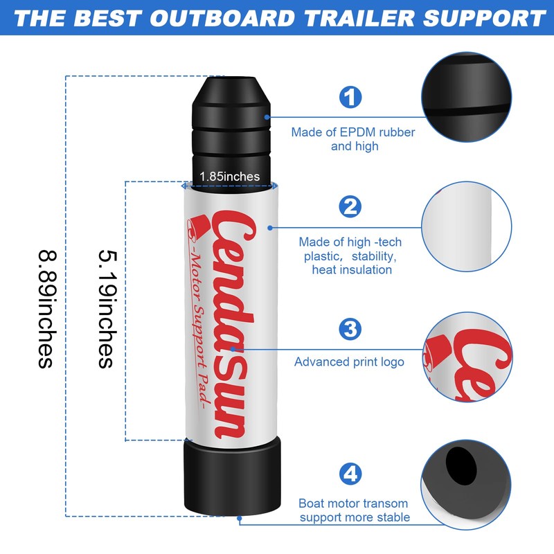 Outboard Transom Saver Trailering Support and Steer Stops, Wedge Outboard