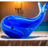 vskikris Blue Glass Whale Figurine Collectibles Hand Blown Art Glass