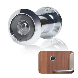Door Viewer,Silver 14-18MM Wide Angle Door Spy Hole,Security Peephole for Front Door,Polished Chrome Door Spyhole,Spy Hole with Privacy Cover for Front Door for 35-60mm Doors (Silver)