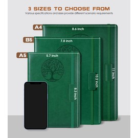 Biuwory Lined Journal Notebook for Women Men,256 Pages A4 Large Hardcover Leather Journals for Writing,Travel,Business,Work,School,College Ruled Notebooks for Note Taking, Diary Notepad 8.6"×11"