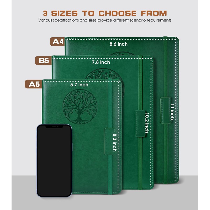 Biuwory Lined Journal Notebook for Women Men,256 Pages A4 Large